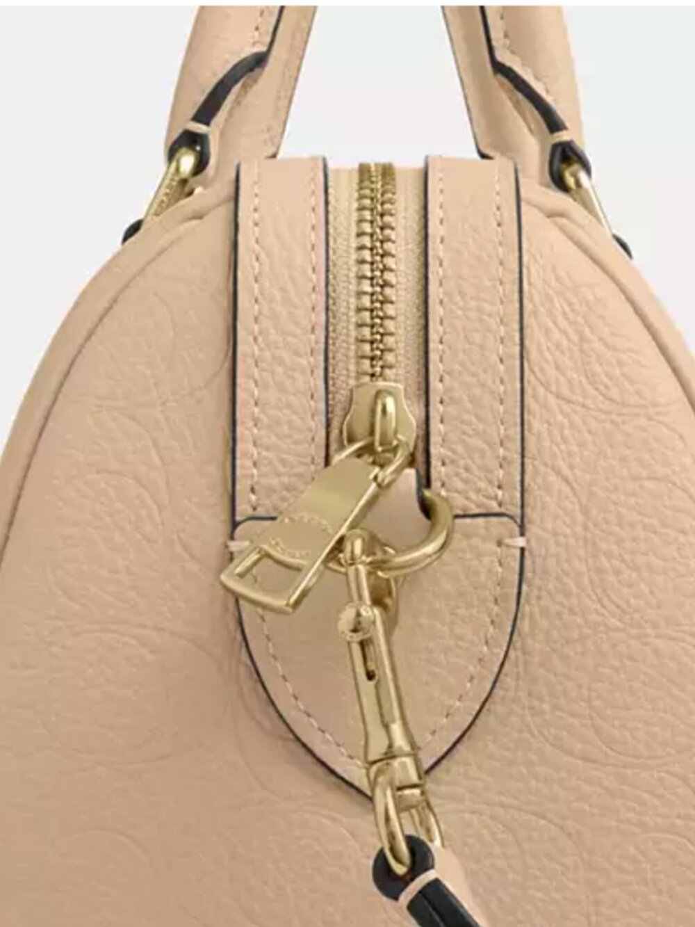 Coach Rowan Oat Pebbled Leather Satchel Gold Hardware Shoulder Crossbody Bag NWT - Picture 10 of 10
